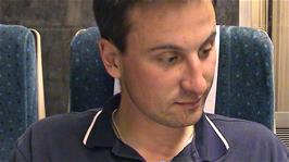 Tao on the late train back from Paddington to Exeter